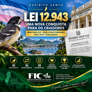 Lei 12.943 trás aos criadores de pássaros a segurança jurídica a todos